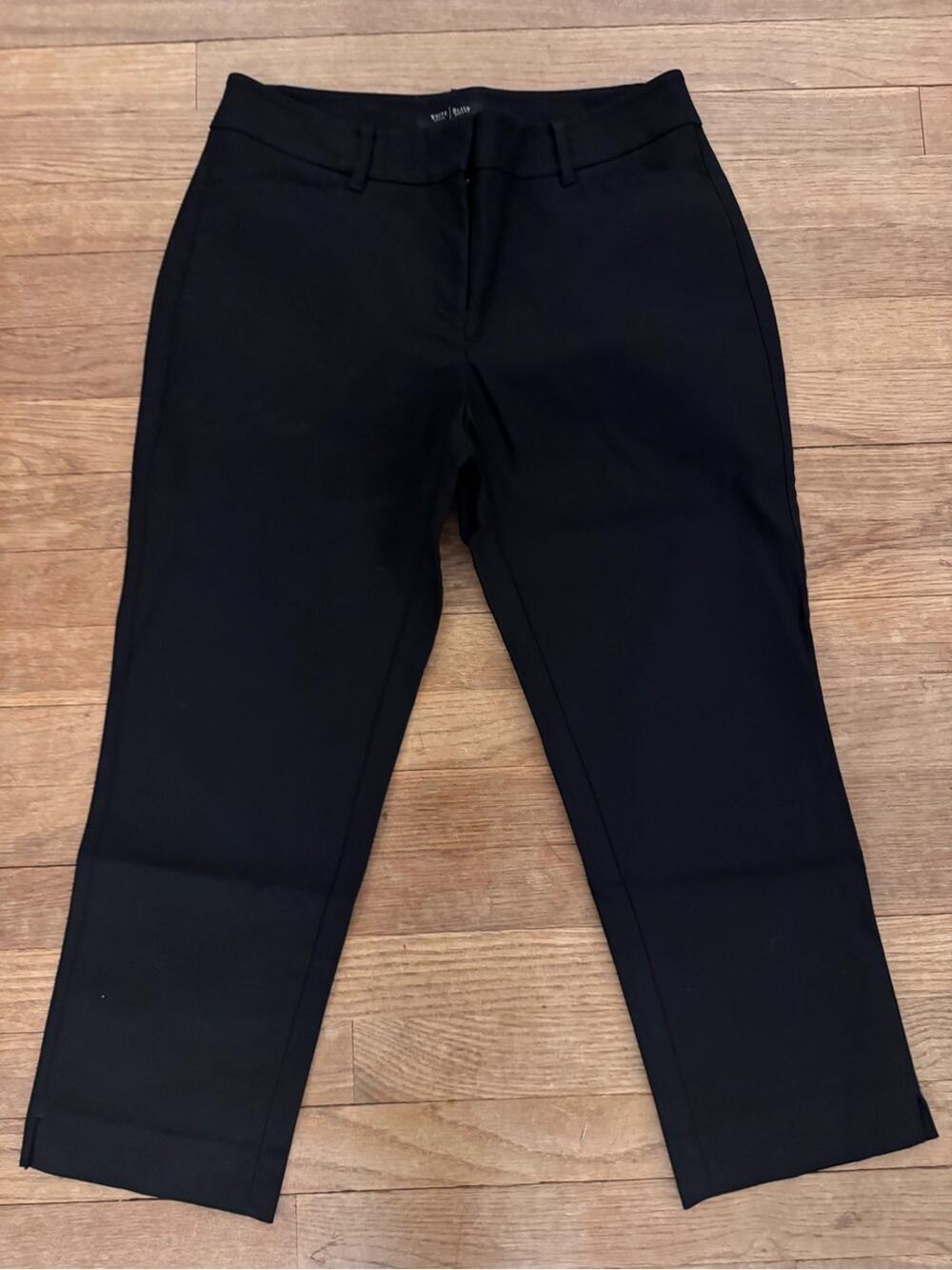 White House Black Market Women's Black Perfect Form Straight Crop Pants Sz 4
 b5